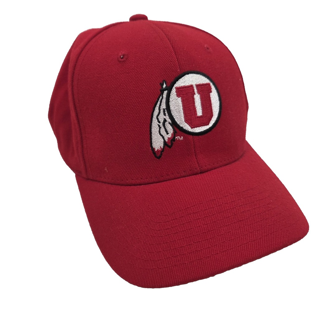 VTG Red Starters NCAA Utah Utes Strapback Hat Wool Blend Embroidered Logo